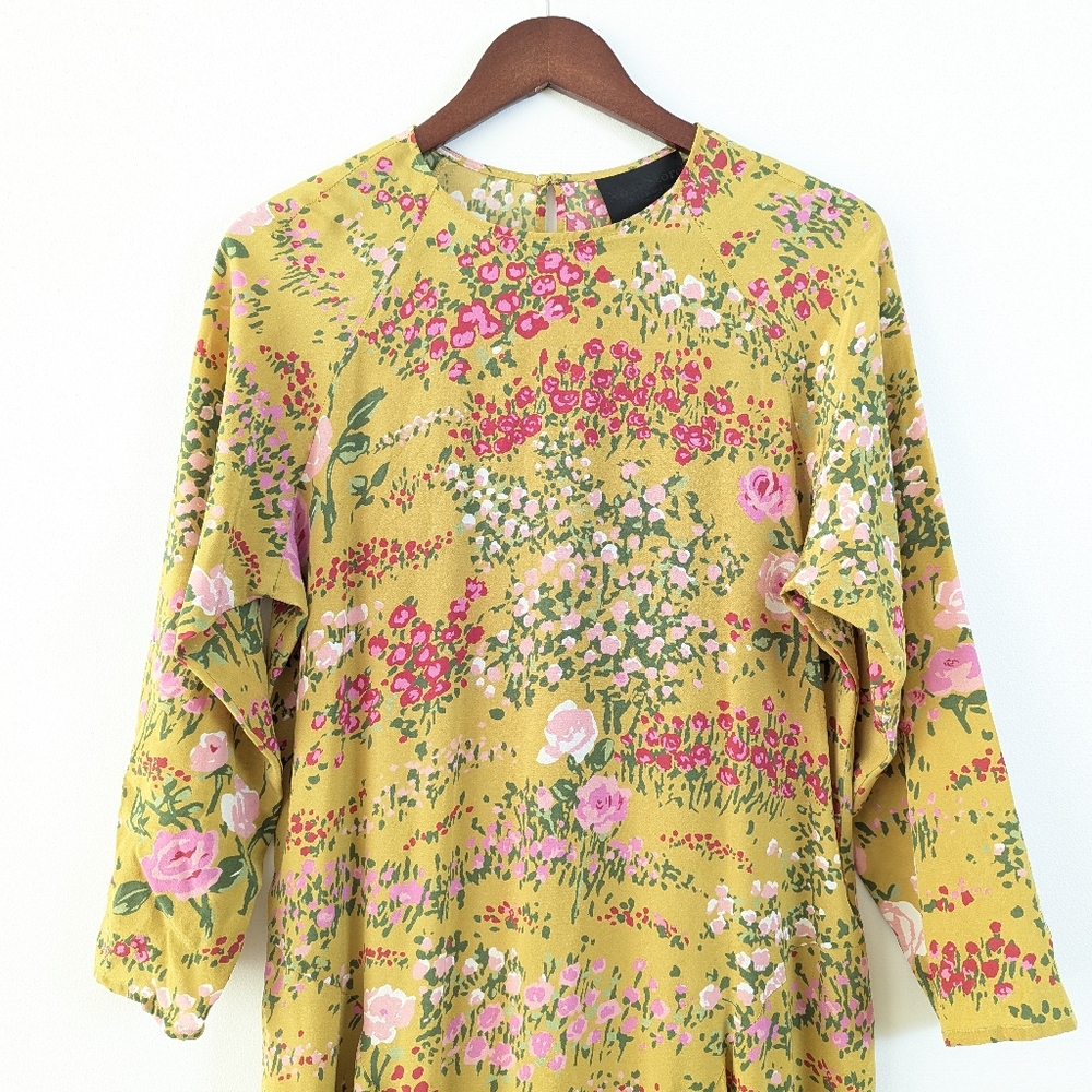 No. 6 Vibrant Yellow Floral Midi Dress - Picture 4 of 16